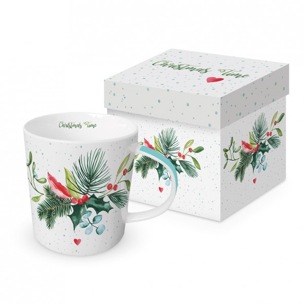 Christmas Time Mug in gift box 350ml New Bone China