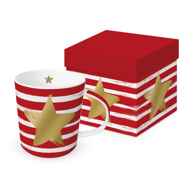 Star & Stripes red Mug in gift box New Bone China 400 ml