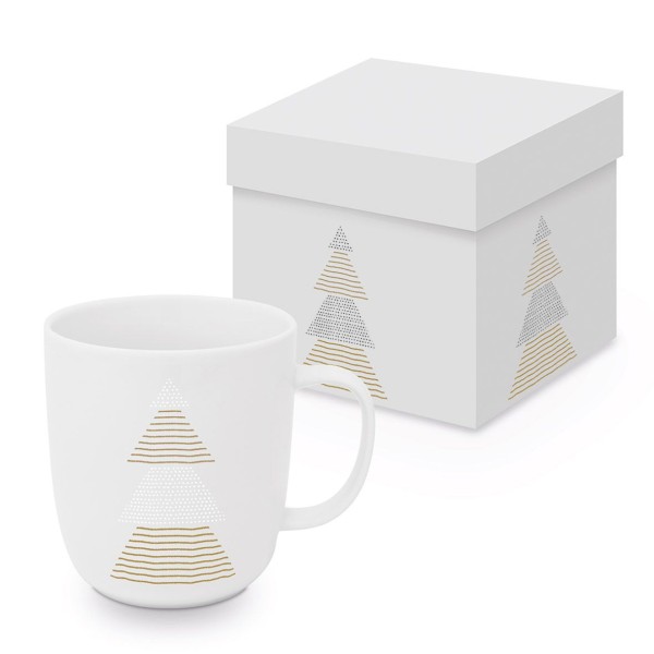 Pure Christmas white Mug matte in gift box 350ml New Bone China