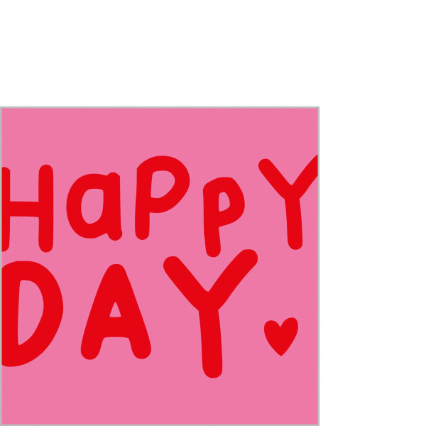 Happy Heart Cocktail Napkins 25x25 cm