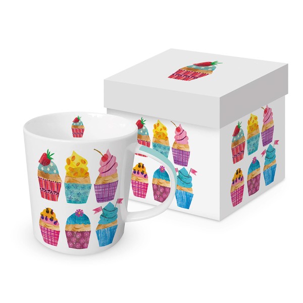Cupcake Collage Mug in gift box 350ml New Bone China