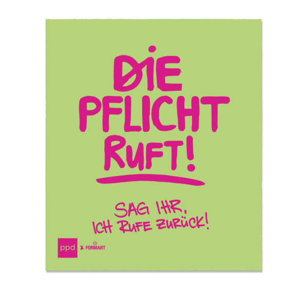 Die Pflicht ruft grün dishcloth
