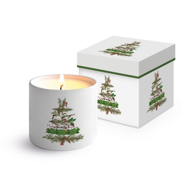 Christmas Arbor Candle in Fine Bone China jar and gift box