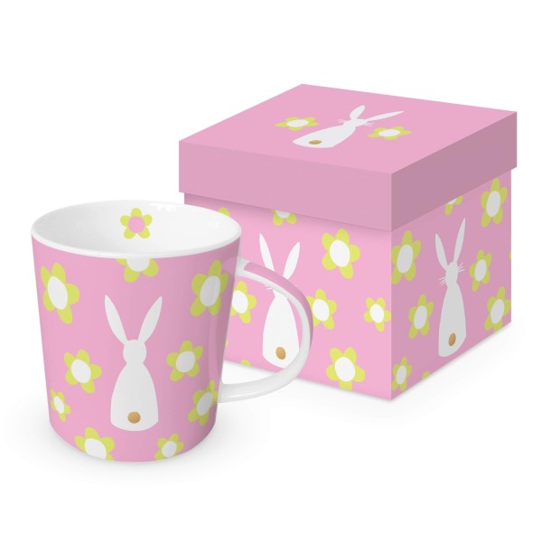 Flower Bunny rosé Mug in gift box New Bone China 400 ml