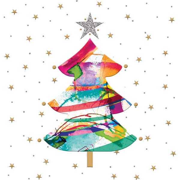 Glitter Tree Cocktail Napkins 25x25 cm