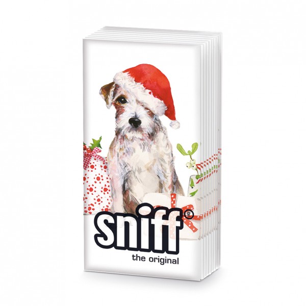 Christmas Pup Sniff tissues