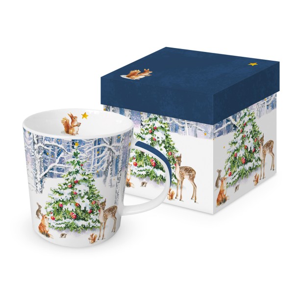 Winter Forest Trend Mug in a matching square gift box 350ml New Bone China