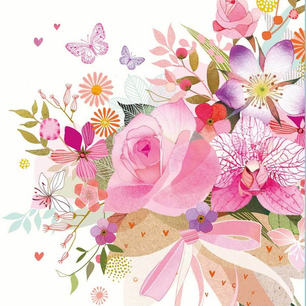 Rose Bouquet Lunch Napkins 33x33