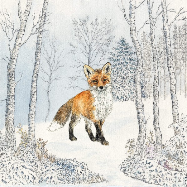 Renard Hiver Lunch Napkins 33x33 cm