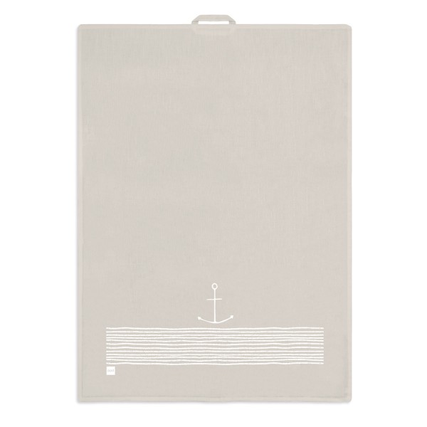 Pure Anchor taupe kitchen towel, Made in Sweden