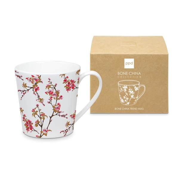 Fiori Rossi Tea Mug Fine Bone China 350ml