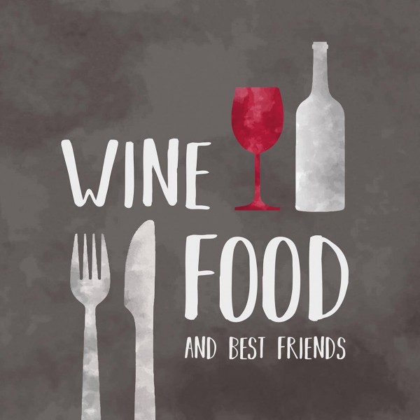 Wine Food Lunch Napkins 33x33 cm