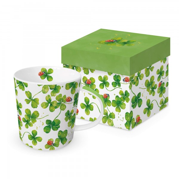 Luck Trend Mug in a matching square gift box 350ml New Bone China