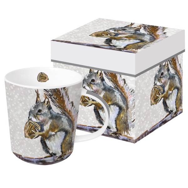 Squirrel Portrait Mug in gift box 350ml New Bone China