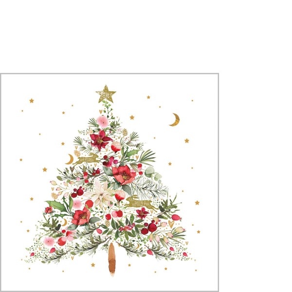 Beautiful Christmas Tree Cocktail Napkins 25x25 cm