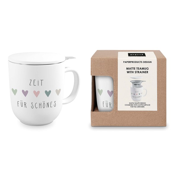 Zeit für Schönes Tea Mug with lid and strainer 350ml New Bone China