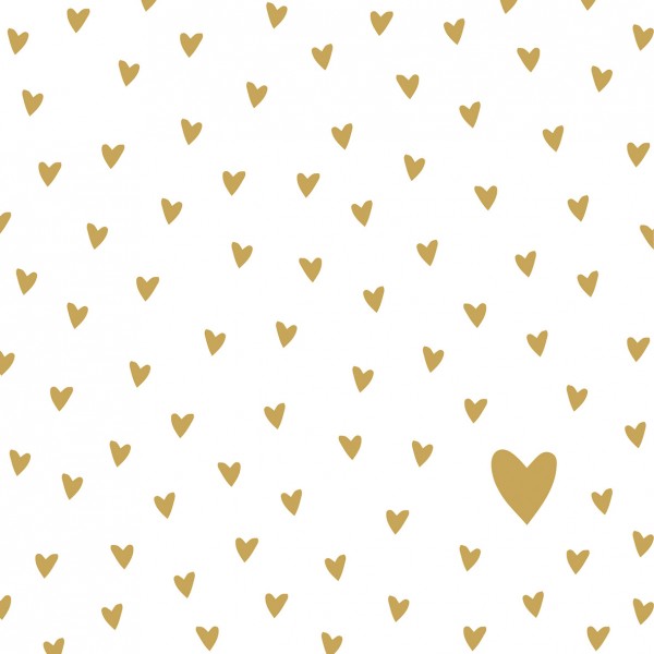Little Hearts gold Lunch Napkins 33x33 cm