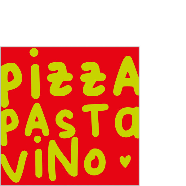 Pizza, Pasta, Vino Cocktail Napkins 25x25 cm