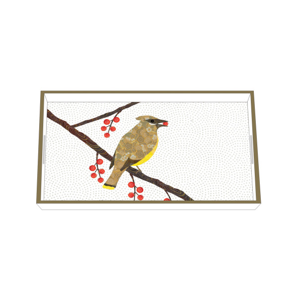 Bird & Berries Wood Tray nature