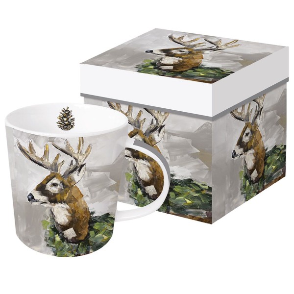 Royal Stag Trend Mug in a matching square gift box 350ml New Bone China