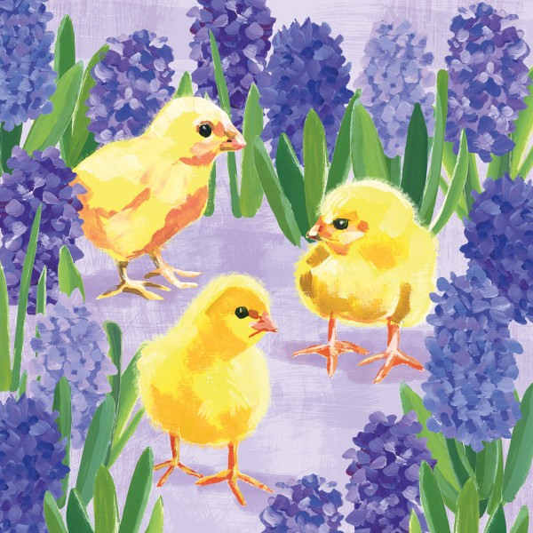 Chicks in Hyacinth Lunch Napkins 33x33 cm