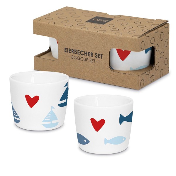 Heart Infusion Egg Cup Set New Bone China