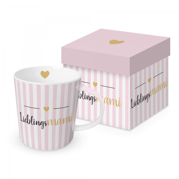Lieblingsmami Trend Mug in a matching square gift box 350ml New Bone China