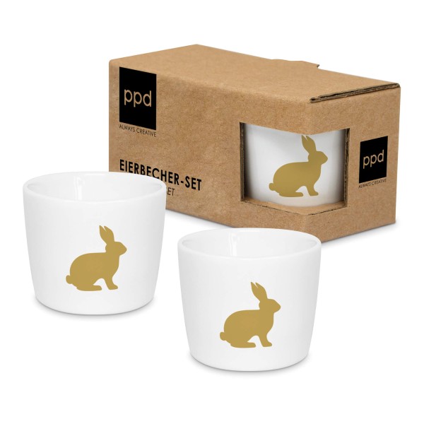 Pure Easter gold Egg Cup Set New Bone China