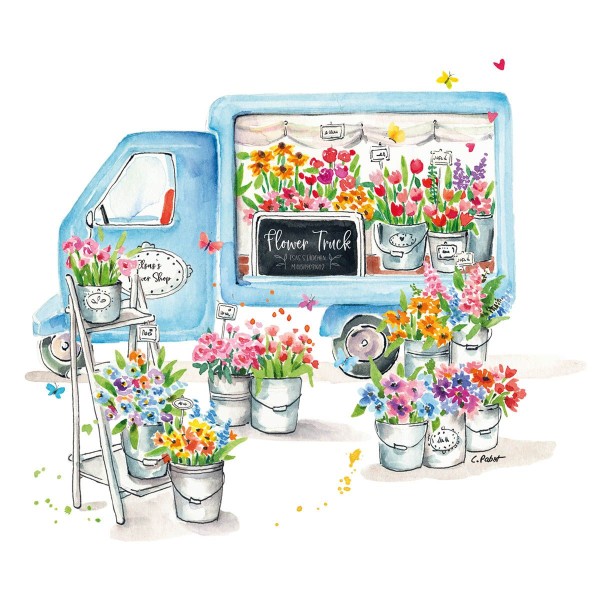 Flower Truck Lunch Napkins 33x33 cm