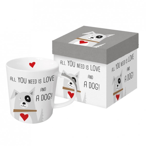 Love and Dog Mug in gift box 350ml New Bone China