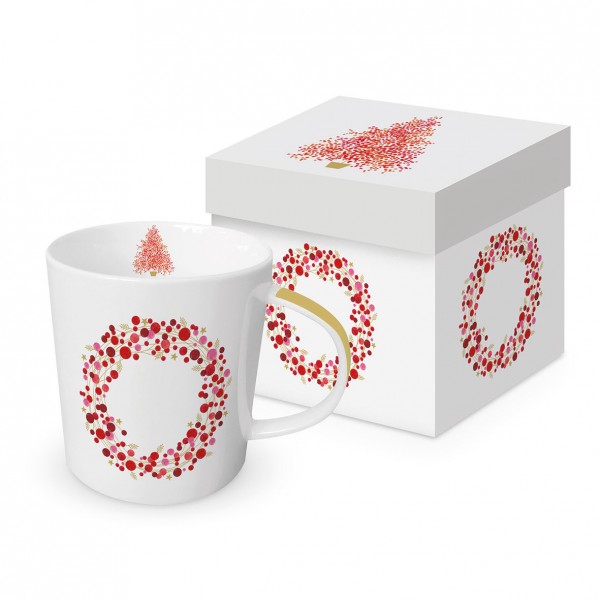 Season‘s Greetings Trend Mug in a matching square gift box 350ml New Bone China