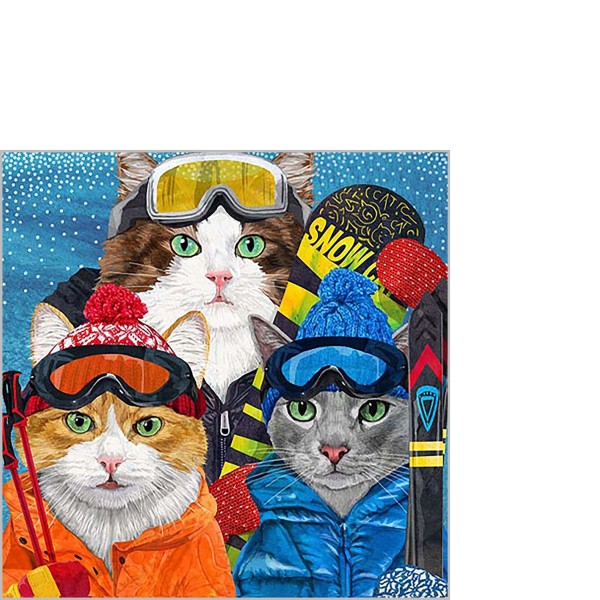 Ski Cats Cocktail Napkins 25x25 cm
