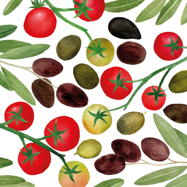 Olives & Tomatoes Napkins 33x33 cm