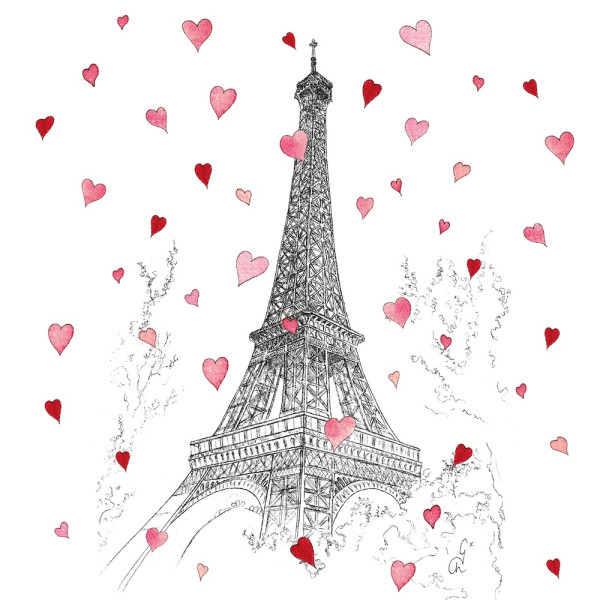 Paris Love Napkins 33x33 cm
