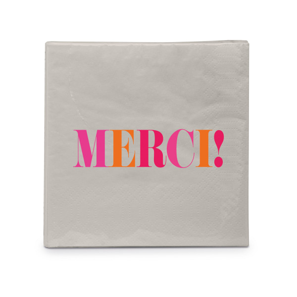 Merci pink Cocktail Napkins 25x25 cm