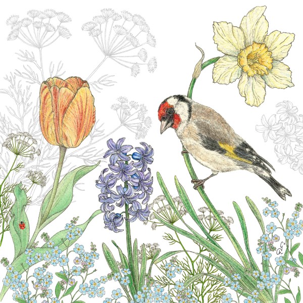 Printemps avec fleurs Lunch Napkins 33x33 cm