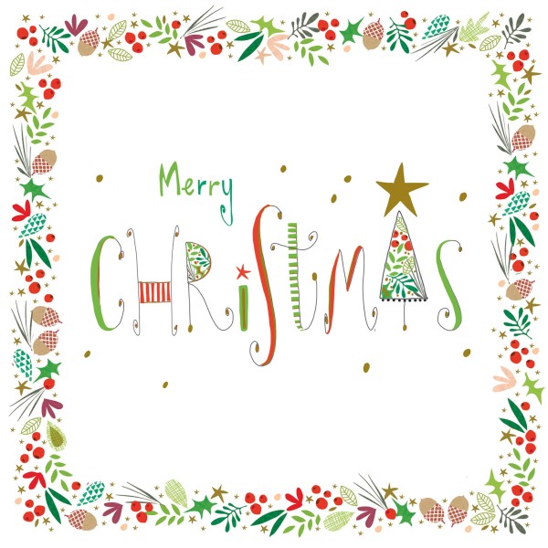 Christmas Greetings Lunch Napkins 33x33 cm