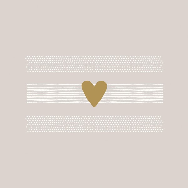 Heart of Gold taupe Lunch Napkins 33x33 cm