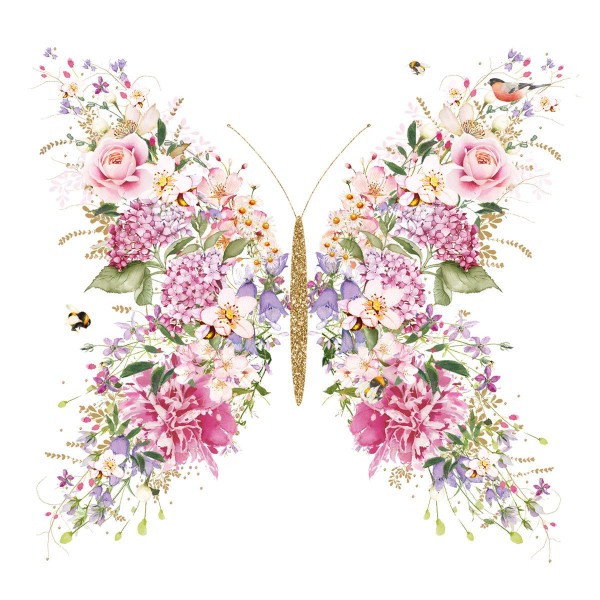 Papillon et fleurs Lunch Napkins 33x33