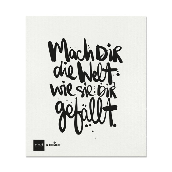 Mach dir die Welt dishcloth