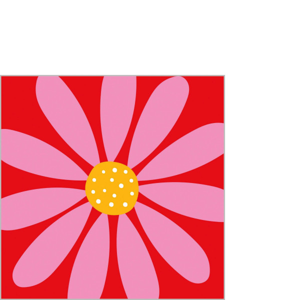 Happy Flower red Cocktail Napkins 25x25 cm