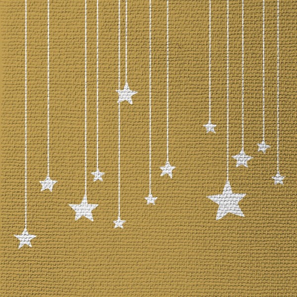 Stars on Canvas gold Lunch Napkins 33x33 cm