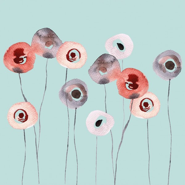 Soft Flowers Lunch Napkins 33x33 cm