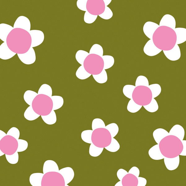 Flower Fun green Napkins 33x33 cm