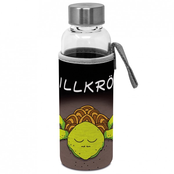 Chillkröte Glass Bottle with protection sleeve 350ml