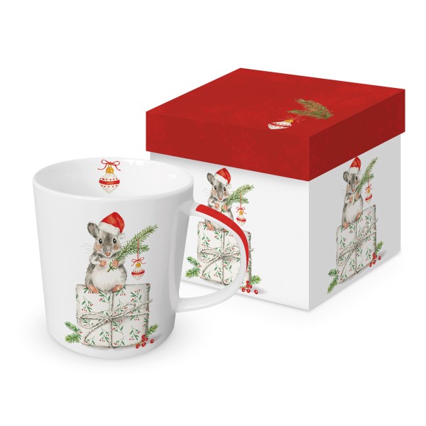 Christmas Fridolin Trend Mug in a matching square gift box 350ml New Bone China