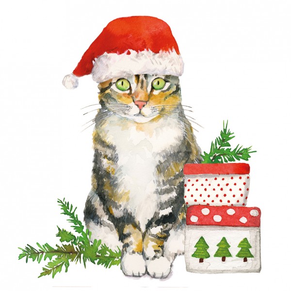 Christmas Kitty Lunch Napkins 33x33 cm