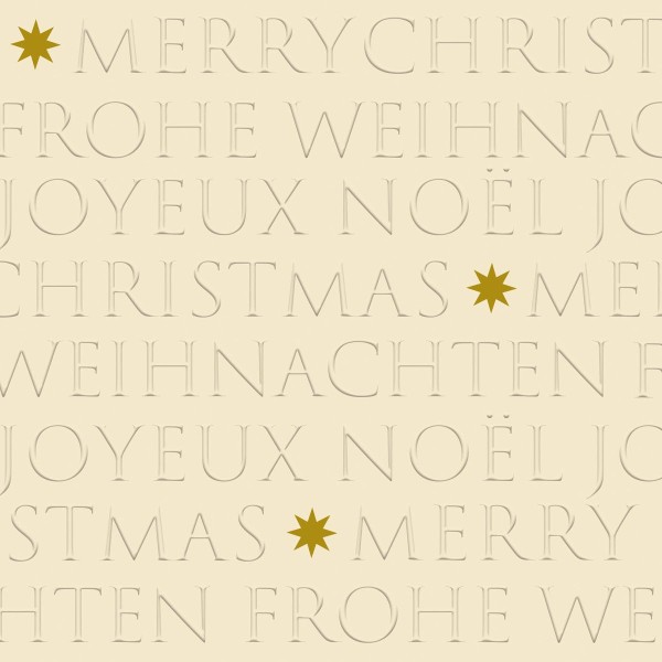 Christmas embossed off-white Cocktail Napkins 25 x 25 cm