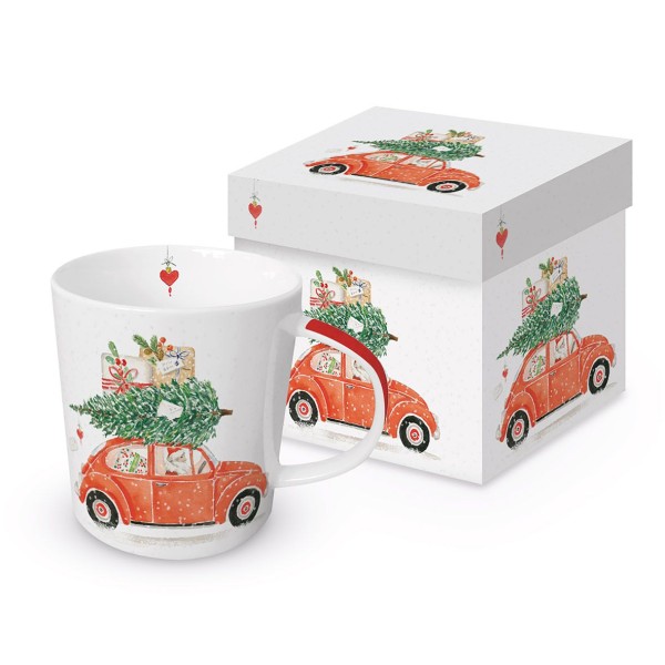 Christmas Delivery Mug in gift box 350ml New Bone China