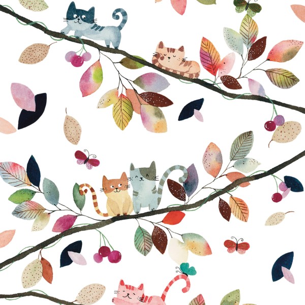 Fall Cats Lunch Napkins 33x33 cm